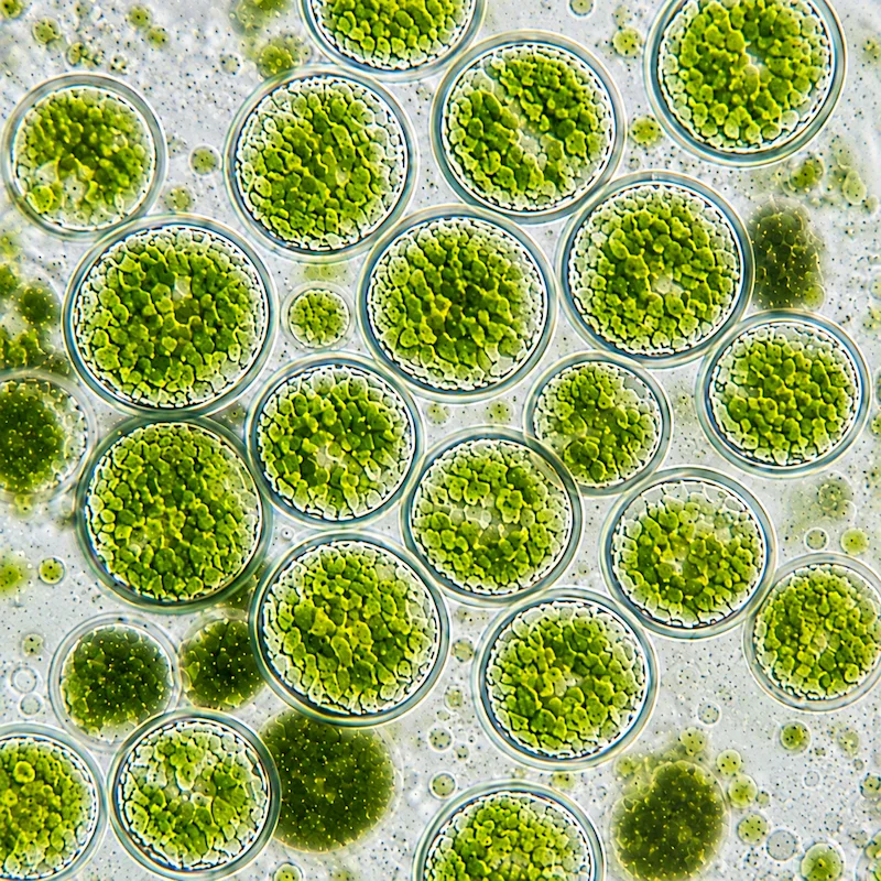 alga Haematococcus pluvialis-zelena