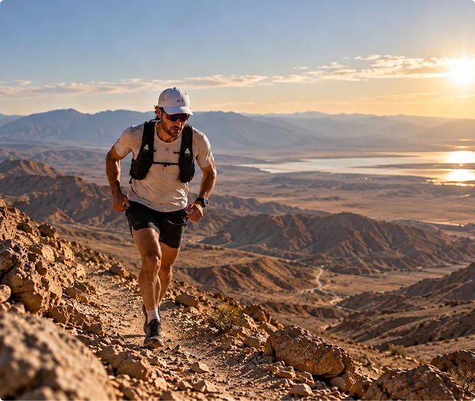 man running desert