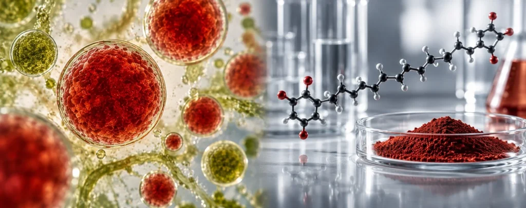 microalgae cells molecular model lab compound
